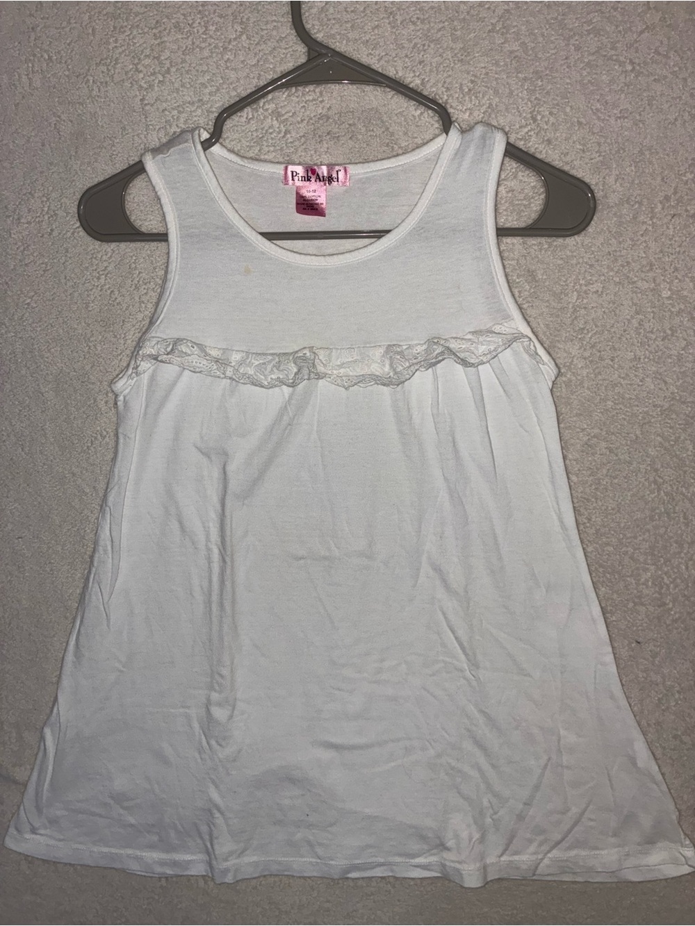 White Girls' Ruffle-Trim Tank Top